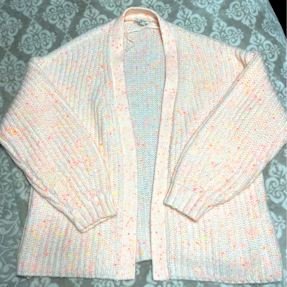 American Eagle neon speckled cardigan